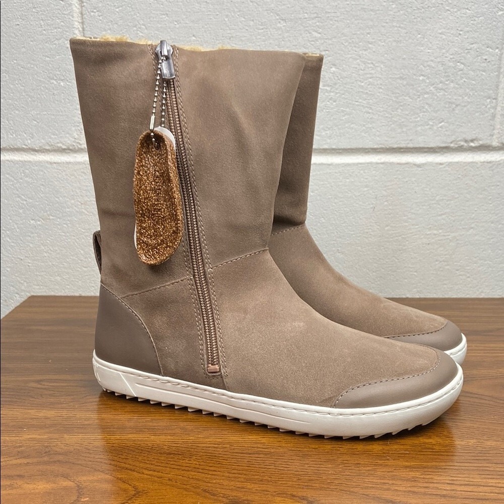 NIB Birkenstock‎ Fossholl Taupe Suede Ankle Boots EU38 Regular Fit 1011054